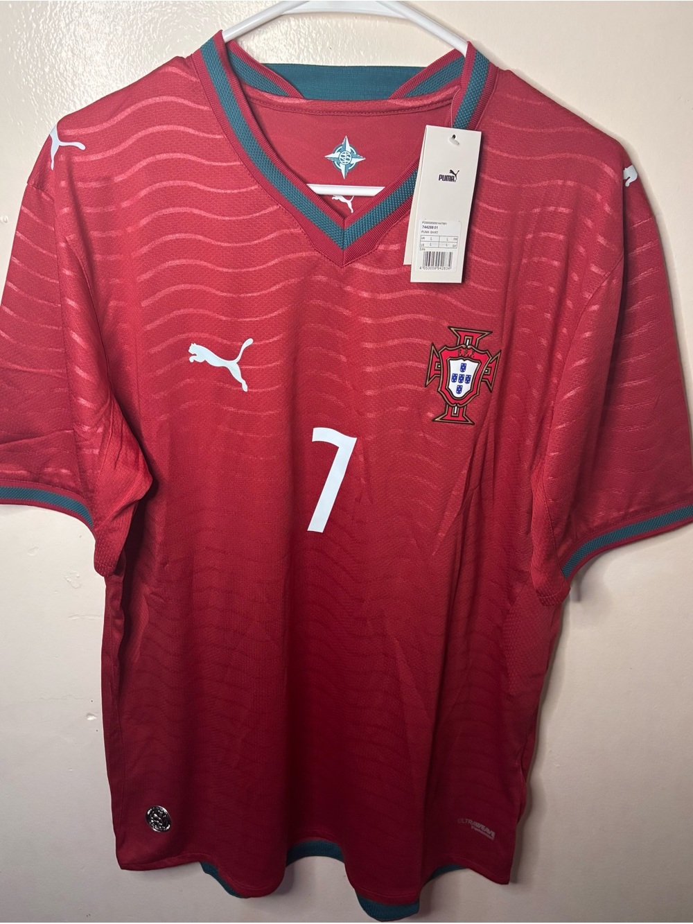 Puma Portugal Men's Red Soccer Jersey - #7